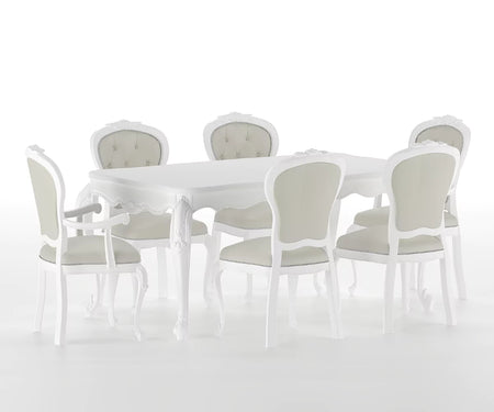 Countryside Solid Wood Luxury White Dining Set