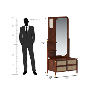 Lofti Sheesham Wood Dressing Table in Honey Brown Color