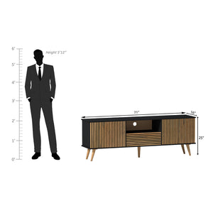 Canyon Mango Wood and MDF TV Unit in Natural and Black Colour