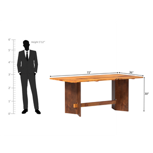 Pepin Mango Wood Dining Table In Walnut Color with 6 Seating