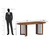 Andress Sheesham Wood C & Iron Leg Dining Table in Light Honey Finish (4 Seater)