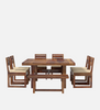 Crenn Sheesham Wood 8 Seater Dining Table Set In Reddish Walnut Color