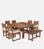 Crenn Sheesham Wood 8 Seater Dining Table Set In Reddish Walnut Color