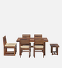 Crenn Sheesham Wood 8 Seater Dining Table Set In Reddish Walnut Color