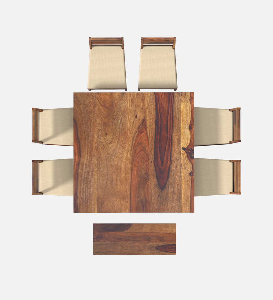 Crenn Sheesham Wood 8 Seater Dining Table Set In Reddish Walnut Color