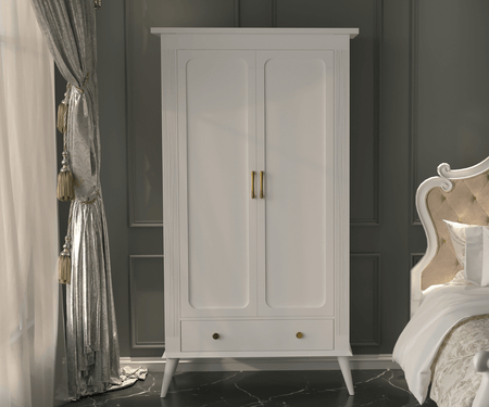 Eluxin Luxury White 2 Door Wardrobe