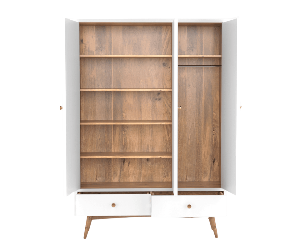 Eluxin White 3 Door Wardrobe