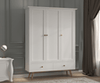 Eluxin White 3 Door Wardrobe