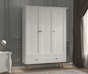 Eluxin White 3 Door Wardrobe