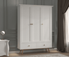 Eluxin White 3 Door Wardrobe