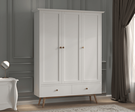 Eluxin White 3 Door Wardrobe