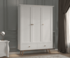 Eluxin White 3 Door Wardrobe