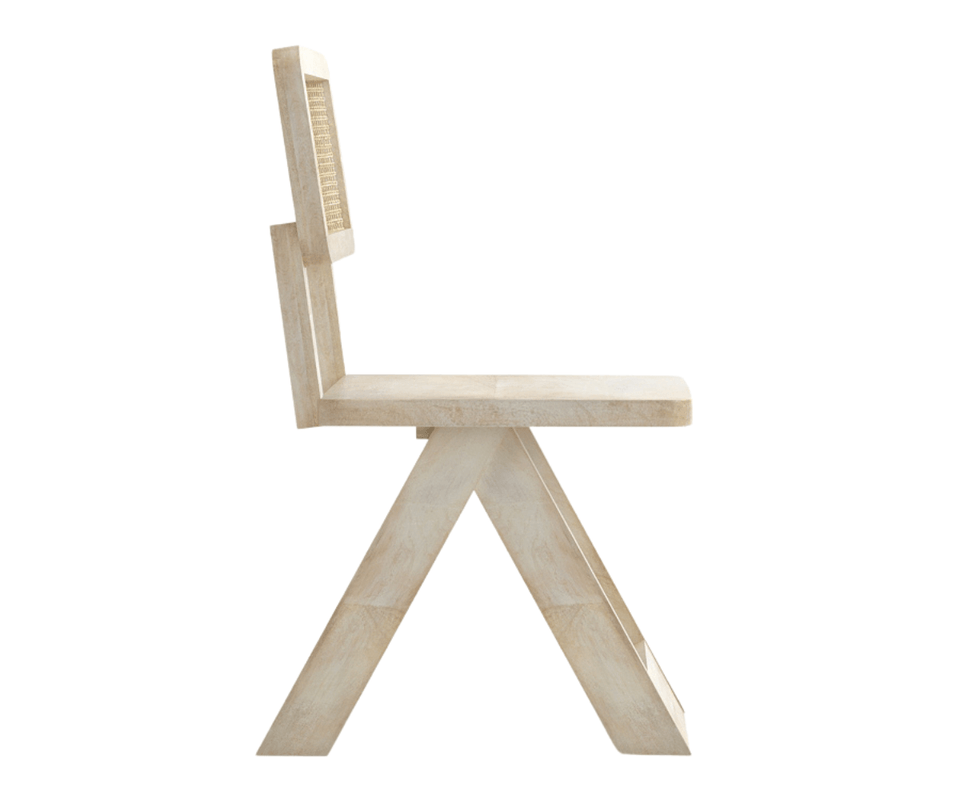 Felvian Solid Wood Cane Chair Set of 2