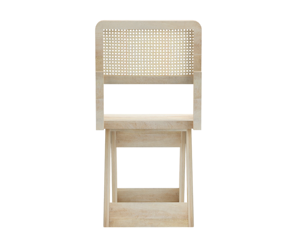 Felvian Solid Wood Cane Chair Set of 2