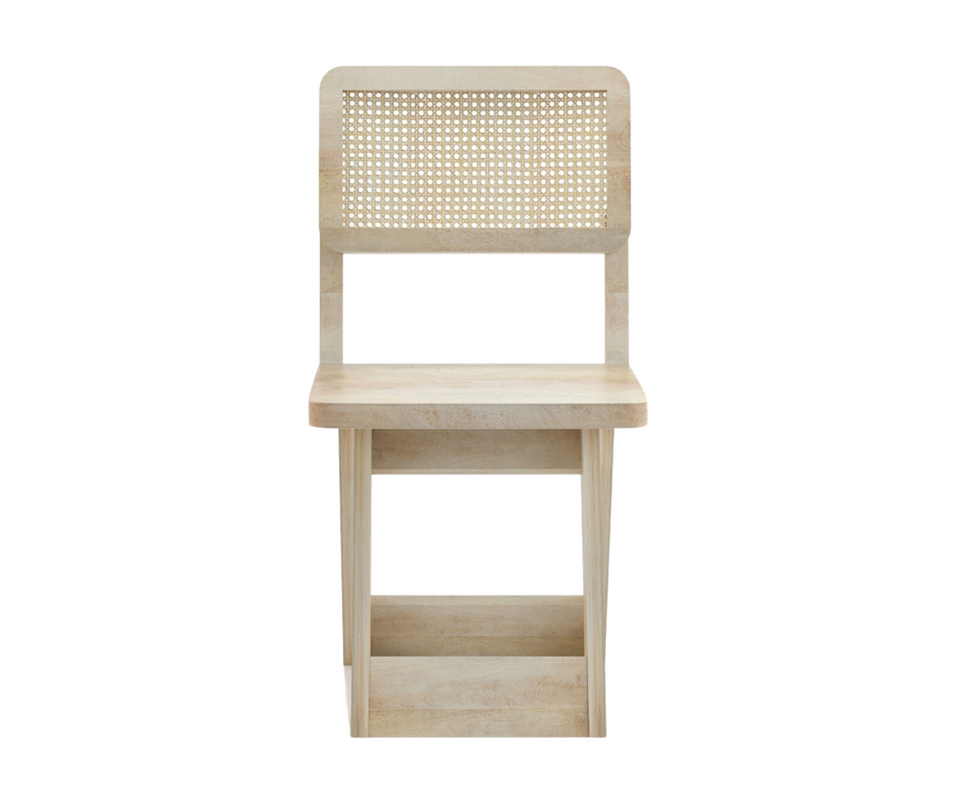 Felvian Solid Wood Cane Chair Set of 2