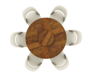Fexoria Round Dining Table and Chairs for 6
