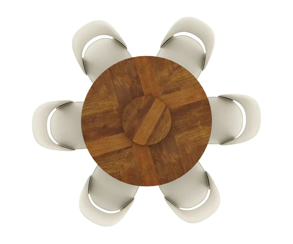 Fexoria Round Dining Table and Chairs for 6