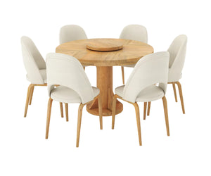Fexoria Round Dining Table and Chairs for 6