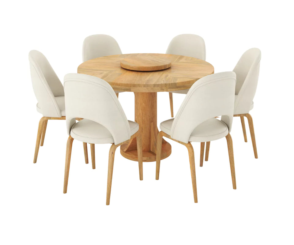 Fexoria Round Dining Table and Chairs for 6