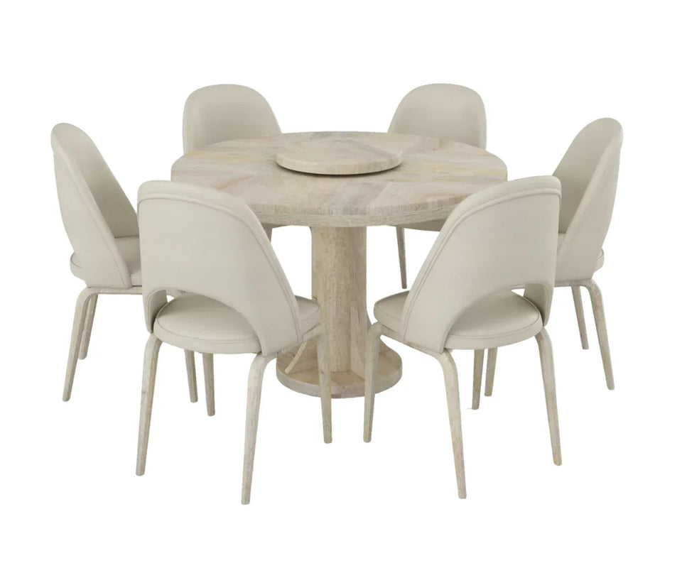 Fexoria Round Dining Table and Chairs for 6