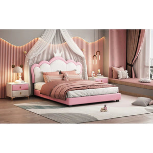 Savvy Upholstered Bed in light pink Colour Without Box Storage