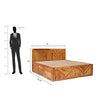 Gamma Sheesham Wood Bed With Box Storage in Light Honey colour