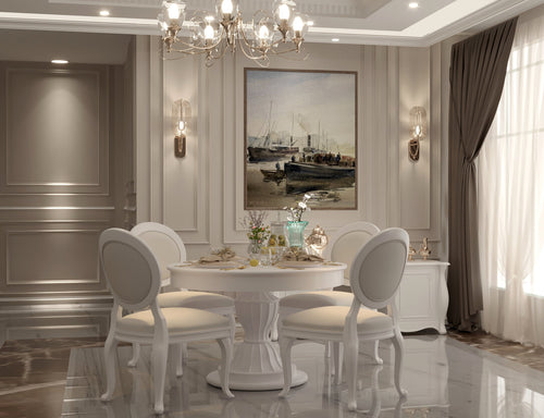 Azylo Luxury Solid Wood Round Dining Set