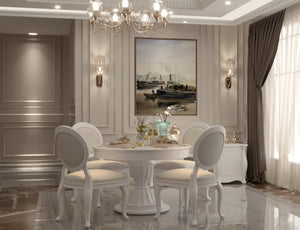 Azylo Luxury Solid Wood Round Dining Set