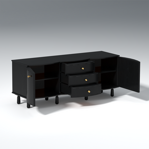 Reba Mango Wood Sideboard In Black Color with 3 Drawer