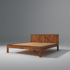 Alpha Sheesham Wood Non Storage Bed in Light Honey Finish