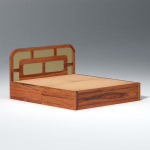 Zenitha Sheesham Wood Bed with Drawer Storage in Maharani Colour