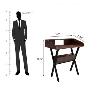 Ace Wooden & Iron Study Table Light Rosewood