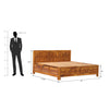 Ember Sheesham Wood Bed in Light Honey Finish With Box Storage