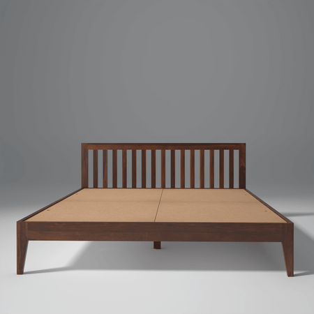Luxy Low  Sheesham Wood Bed In Light Rosewood Without Box Storage
