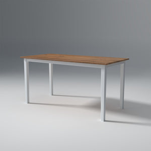 Flay Mango Wood Dining Table (6 Seater) In Natural White