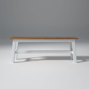 Flay Mango Wood Bench Natural and White Finish