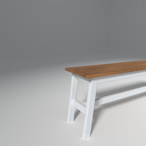 Flay Mango Wood Dining Table Set(6 Seater) In Natural White