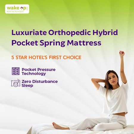 Dreak Trading | Luxuriate Hybrid Mattress | Memory foam with Pocket Spring | 15 Years Warranty | Medium Firm