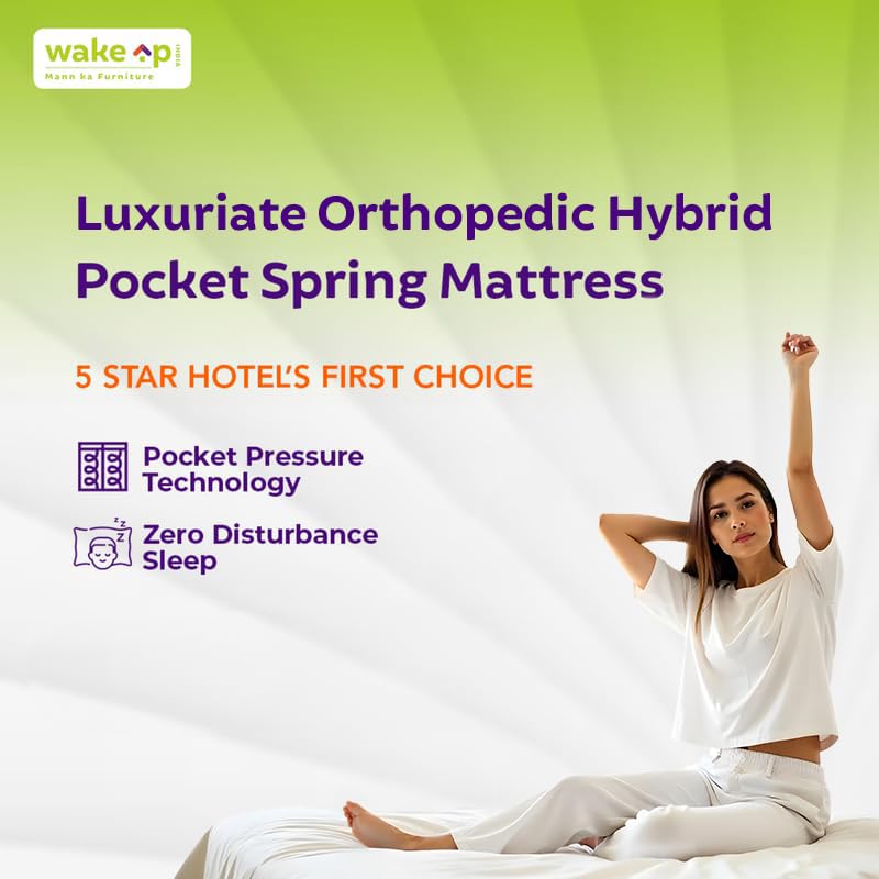 Dreak Trading | Luxuriate Hybrid Mattress | Memory foam with Pocket Spring | 15 Years Warranty | Medium Firm