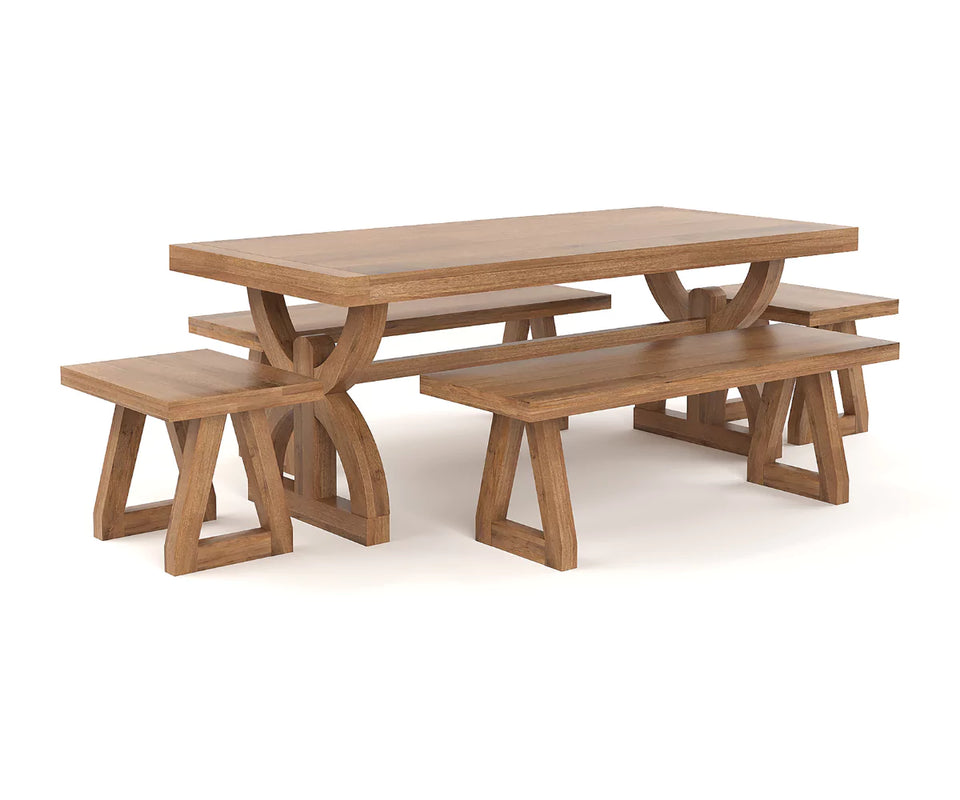 Nexlan Dining Table with Bench Set