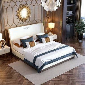 Arbor Upholstered Bed in white Colour With Box Storage