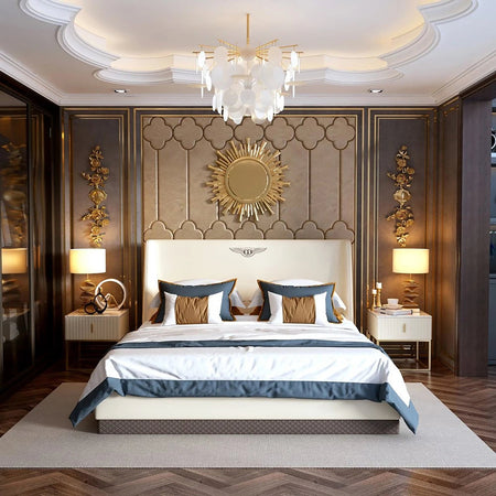 Arbor Upholstered Bed in white Colour With Box Storage