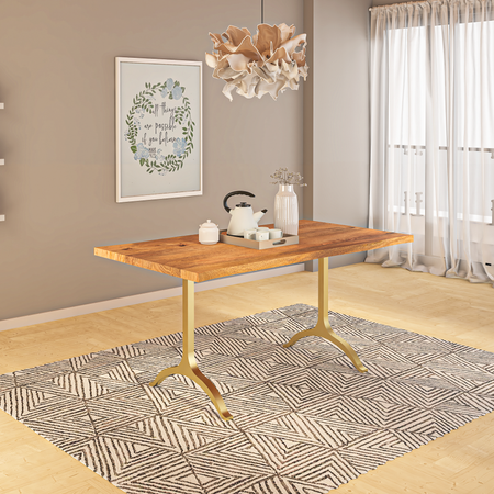 Crenn Mango Wood 6 Seater Dining Table In Natural Color