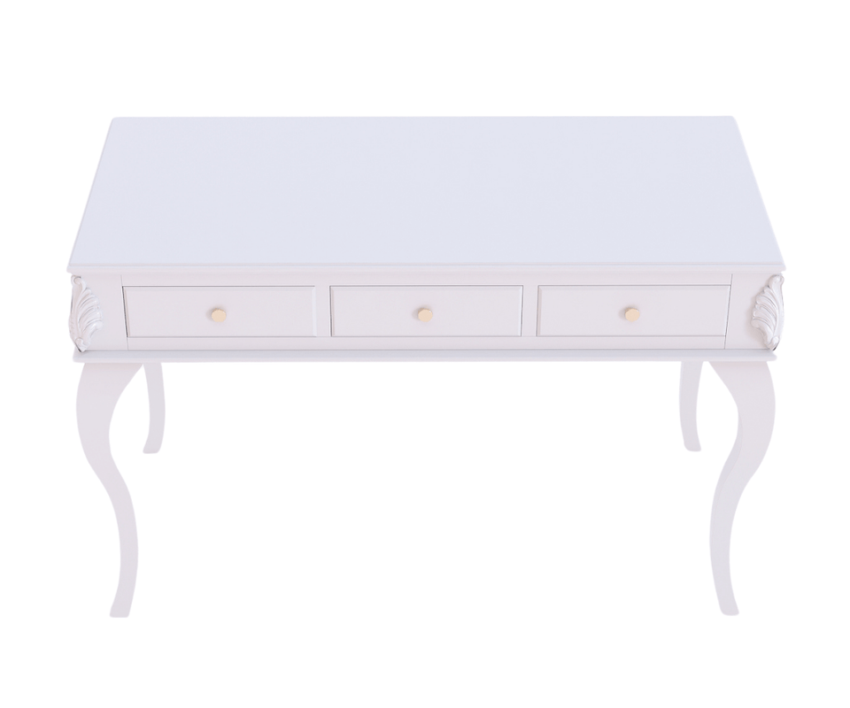 Opaline Luxury White Study Desk with Chair