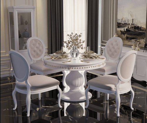 Ryvox Luxury Solid Wood Round Dining Set