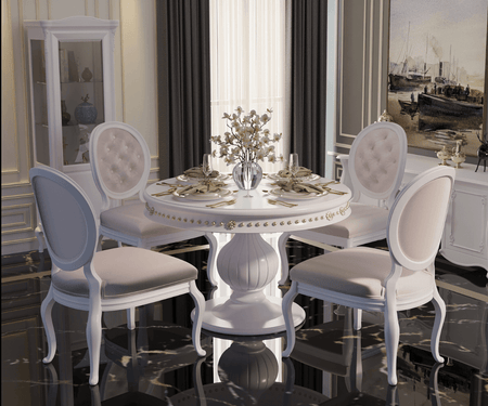 Ryvox Luxury Solid Wood Round Dining Set