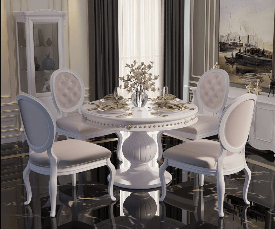 Ryvox Luxury Solid Wood Round Dining Set