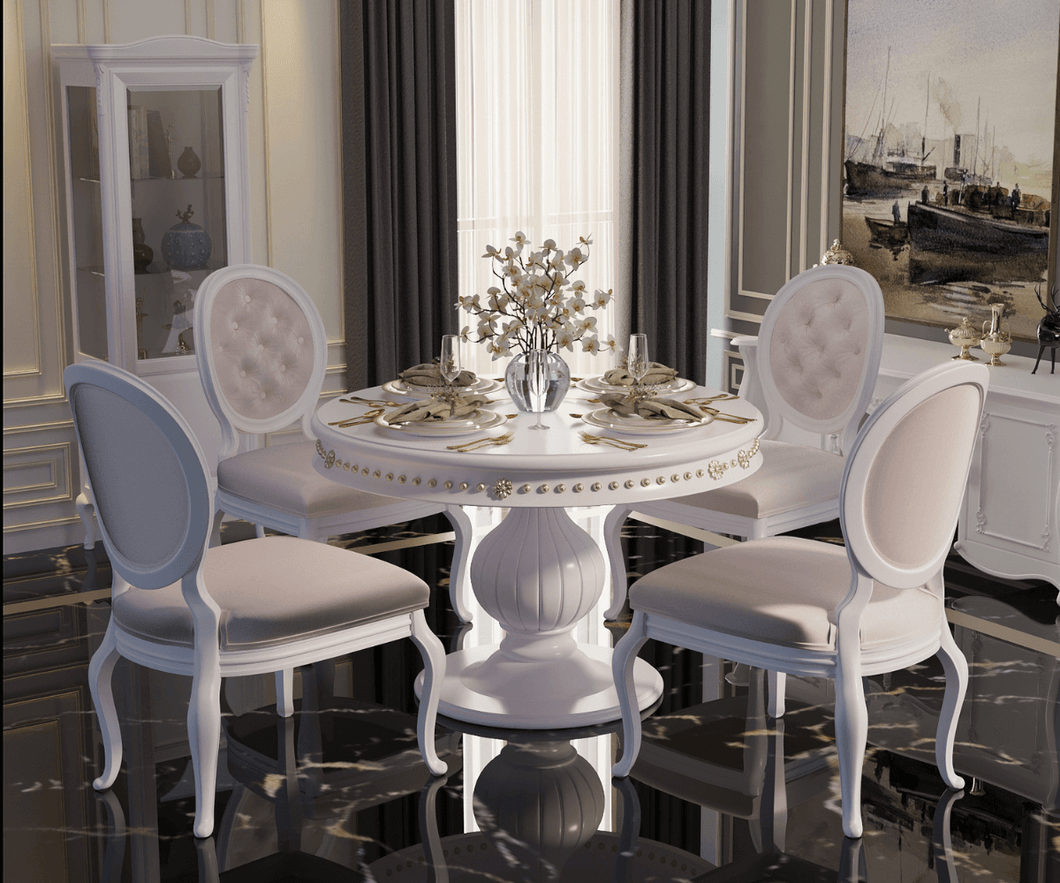 Ryvox Luxury Solid Wood Round Dining Set