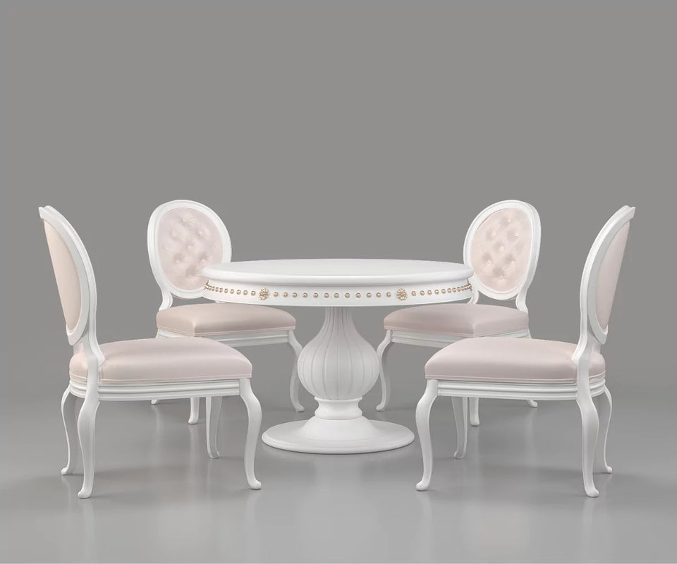 Ryvox Luxury Solid Wood Round Dining Set