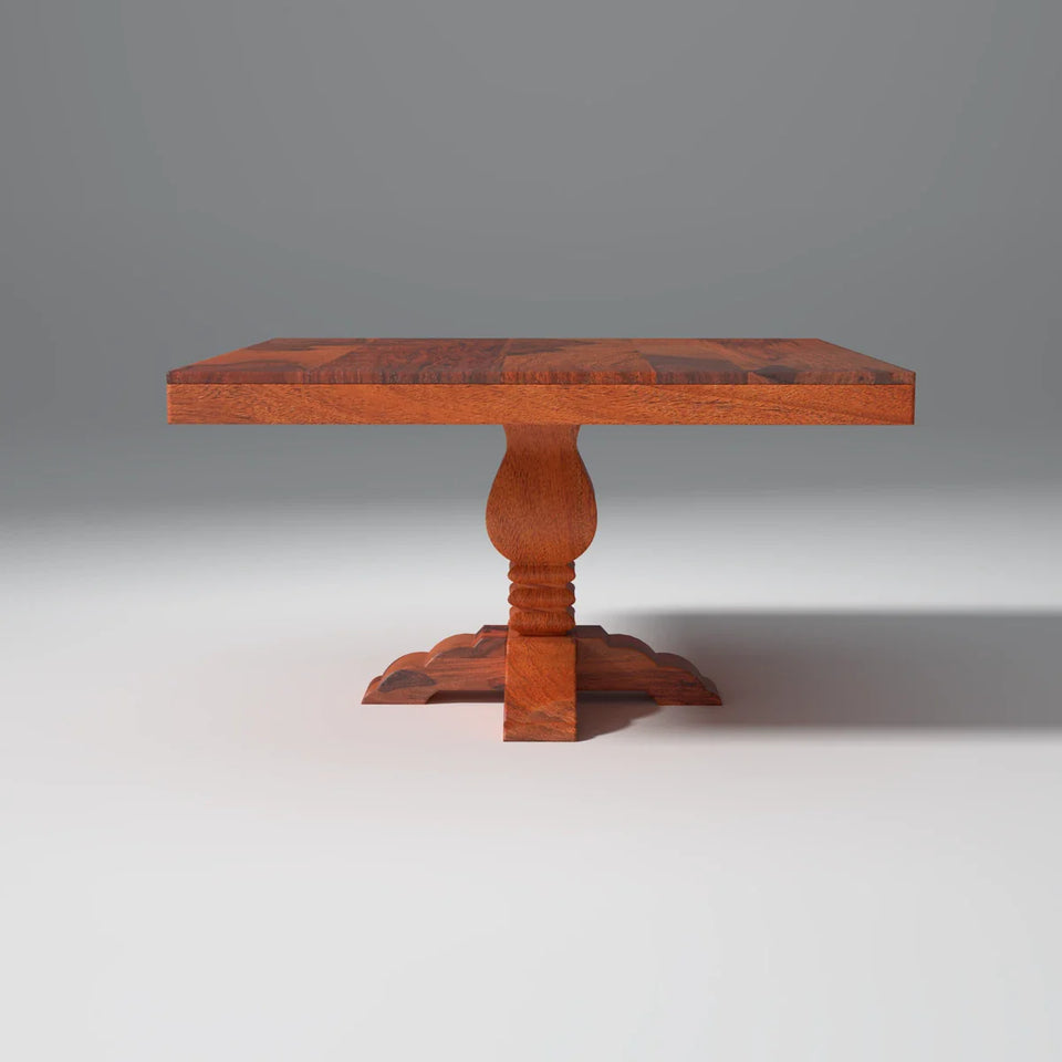 Bottura Sheesham Wood Dining Table 4 Seater In Reddish Rosewood